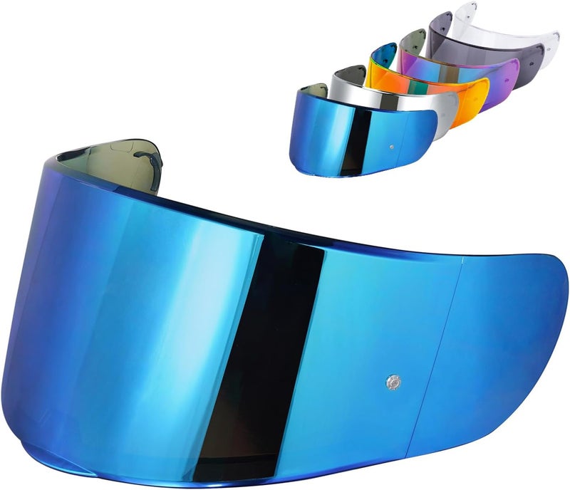 MXJ Gear Strada 2 Visor for Sedici Strada 2 and for Strada 3 Face Shield Helmet Visor Accessories for FT2 VECTOR FF801 FF397 (Chrome Blue) - Image 1